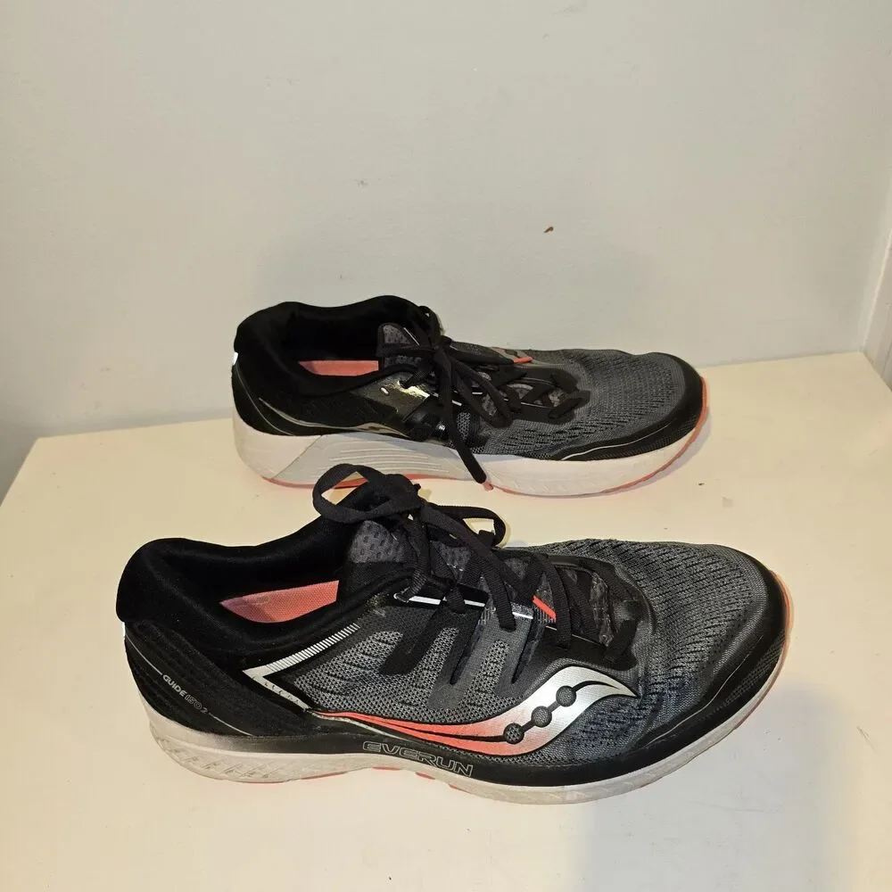 Saucony Mens Guide ISO S20464-3 Black Running Shoes Sneakers Size 12